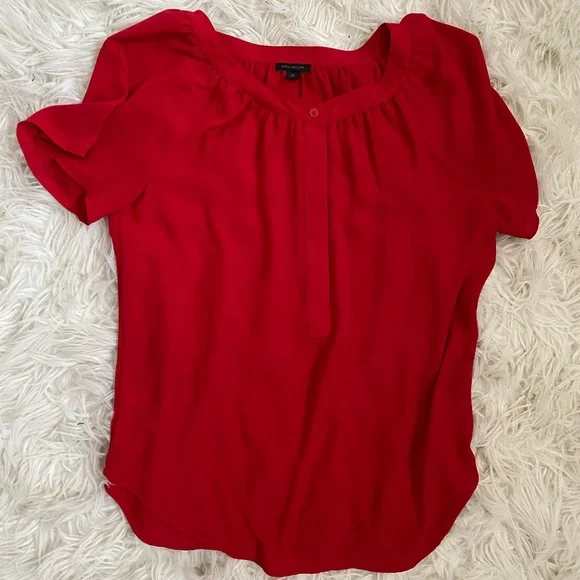Ann Taylor red blouse size xs - Picture 1 of 2